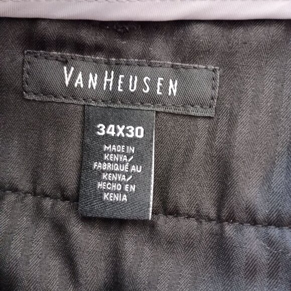 Van Heusen Men’s Flat Front Dress Pants Size 34x30 Classic Fit Trousers - Picture 3 of 6